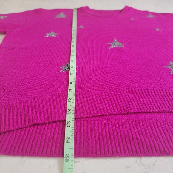 Zadig & Voltaire Markus Stars 100% cashmere celestial stars hot pink size medium - Picture 4 of 11